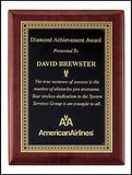 Rosewood plaque with gold diamond border