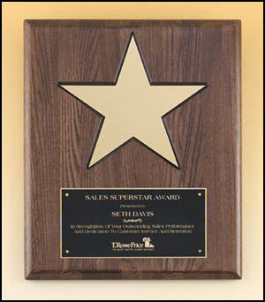 Walnut Stained Star Plaque