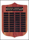 American walnut shield perpetual plaque
