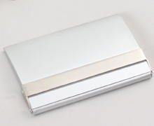 Matte silver plated business card holder