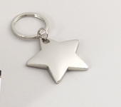 Polished Silver Star Keyring