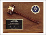 American walnut plaque with walnut gavel and activity insert