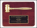 Rosewood Gavel plaque with metal gavel