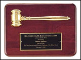 Rosewood Gavel plaque with metal gavel