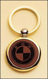 Key ring with leather front and brass back