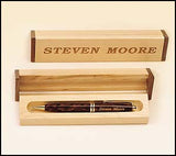 Wooden Box and Tortoise shell pen set