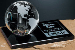 Galaxy Globe on Black Glass Base